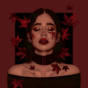 木棉花美女插画