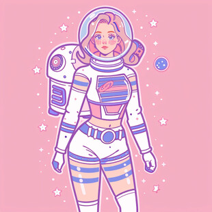 宇宙女孩插画