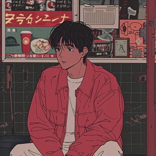 男生头像插画