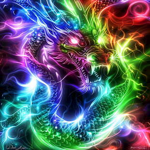 色彩艳丽龙风图