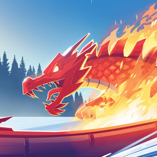 龙年扁平风插画