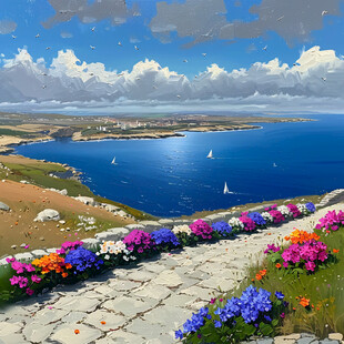 地中海风景画