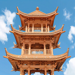 中式木结构塔楼