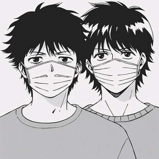 戴口罩男生女生