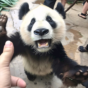 大熊猫手机自拍
