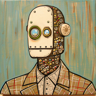 油画机器人素材