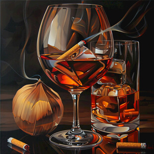 酒杯装饰画