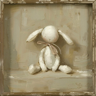 手绘兔子装饰画