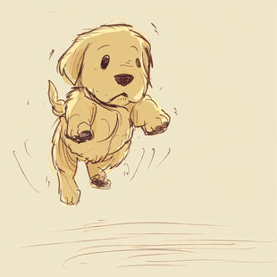 金毛犬插画