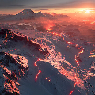 山川冰河火山