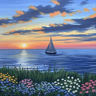 帆船风景画