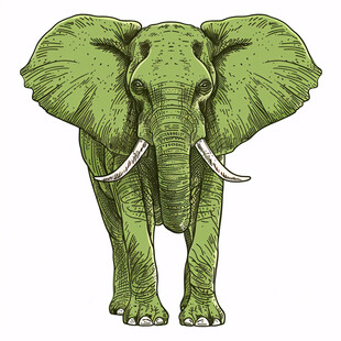 原创手绘大象