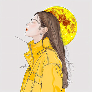 潮流插画美女人物插画