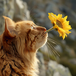 阳光下的花猫