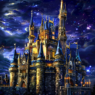 奇幻城堡夜景