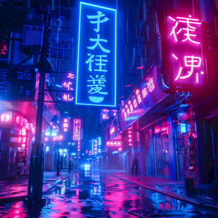 赛博朋克夜市kv