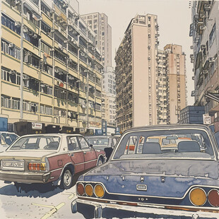 粤港澳插画水彩彩绘