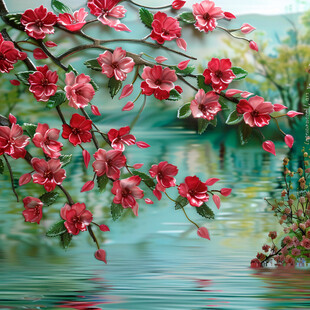 红花木棉花风景树