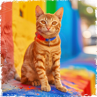 写实猫毛茸茸宠物插画