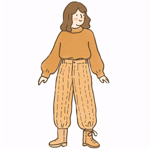 卡通穿毛衣的女孩