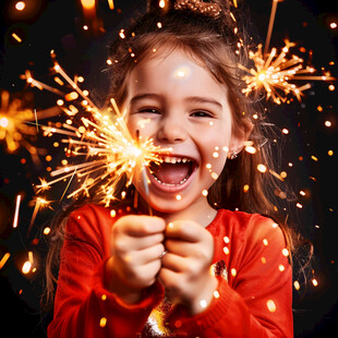 放烟花的小女孩