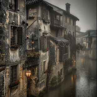 雨中欧洲街景