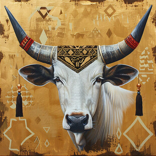 3d牛装饰画