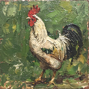 雄鸡油画