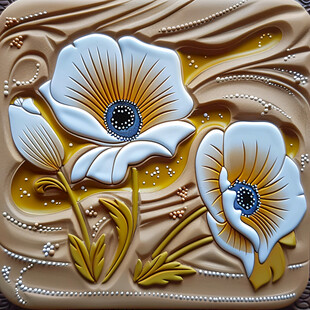 花瓣插画浮雕