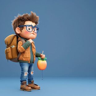 背书包挂钥匙的孩子