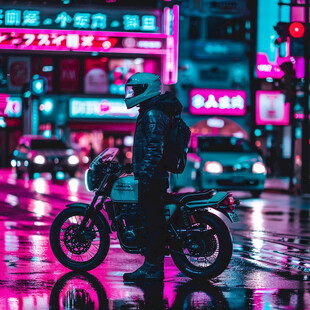 雨天摩托车