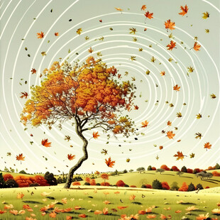 秋天叶子秋天大树