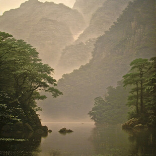 大画幅山水背景素材