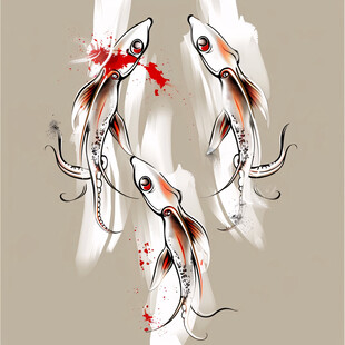 手绘锦鲤装饰画