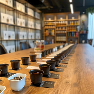 茶店茶品陈列