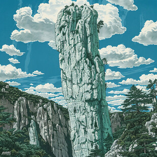 石林插画宣传素材背景