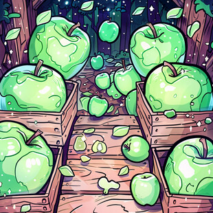 青苹果包装插画
