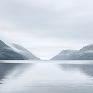 山景湖景质感海报