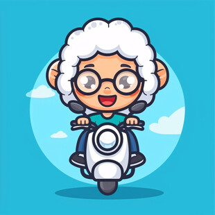 卡通大叔骑手头像