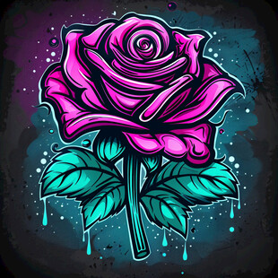 手绘一朵紫色玖瑰