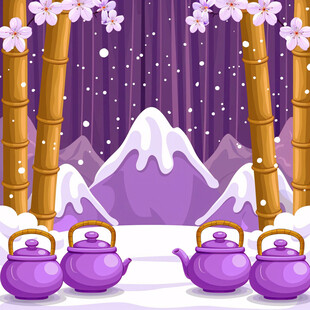 雪山雪景聚宝盆