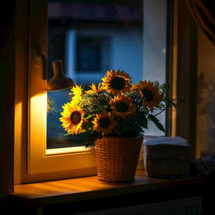 菊花郡花农家窗边复古