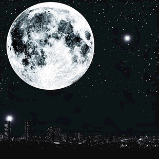 城市夜空唯美手绘