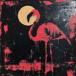 火烈鸟目鸟类油画