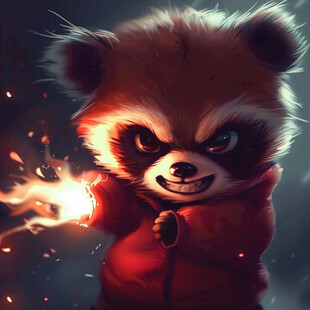 小浣熊插画