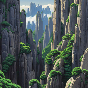 石林插画宣传素材背景