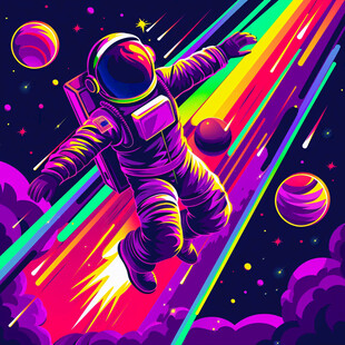 创意彩色缤纷宇宙插画