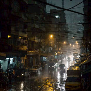 大雨街景