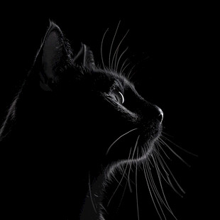 猫咪黑底图