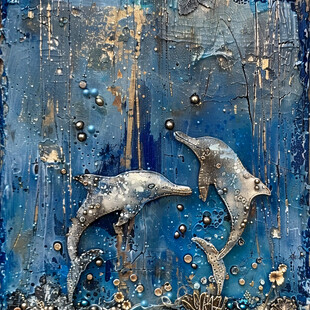 海豚地板画